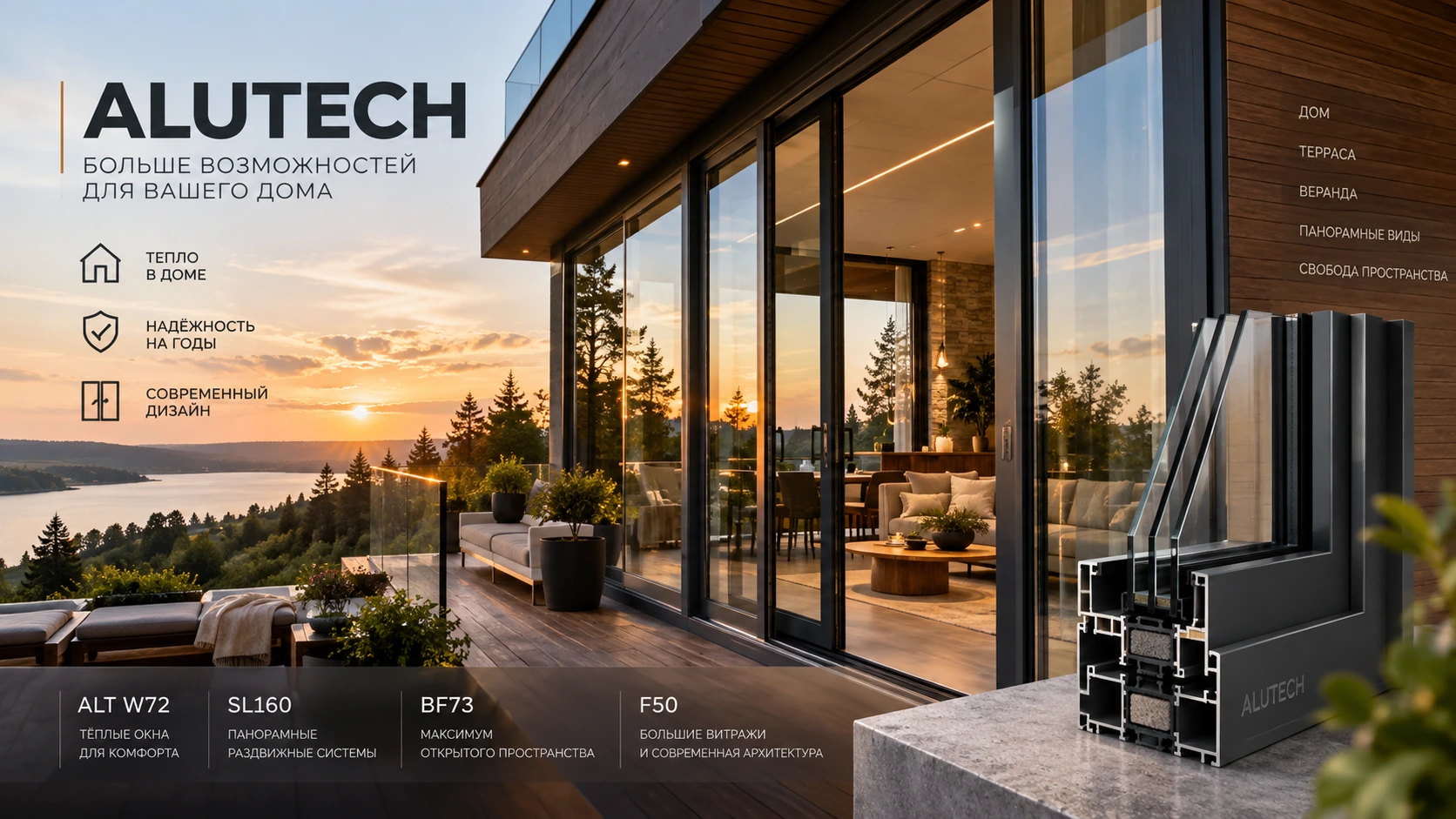 Обзор профильных систем ALUTECH для загородного дома: как выбрать нужную серию